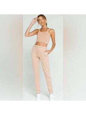 RSQ Skinny Womens Nude Jogger Sweatpants-Buttery SOFT! Women’s Med NWOT
